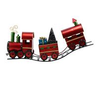 Treno su rotaie rosso trenino in latta 62 cm di babbo natale per porta doni rega