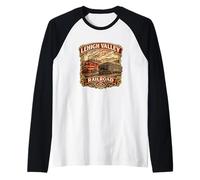Treno Vintage a Carbone della Lehigh Valley Railroad Maglia con Maniche Raglan