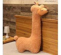 TRENSETGO Alpaca Peluche Lungo Cuscino per Dormiente Laterale Decorazioni per la Casa Lama Regalo per Fidanzata Bambini Fidanzato Amante (130cm, Marrone)