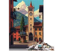 Trento Pixel Art Puzzle Impossible 1000Pcs Decorazione Per La Casa. Rilassamento E Intelligence Per Adulti E Bambini Da 12 Anni 1000pcs (38x26cm)