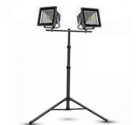 Trepiede Treppiede cavalletto per 2 fari LED da 10W a 50W - Nero