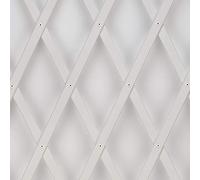 Treplas 1,00x1 m, Bianco, Traliccio Estensibile in PVC per Sostegno a Muro di Fiori e Piante Rampicanti