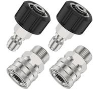 TREPMEUN Kit Adattatore for idropulitrice da 4 Pezzi M22 14 mm Raccordi di Collegamento Femmina for rondella Raccordo rapido for connettore Tubo idropulitrice ad Alta Pressione
