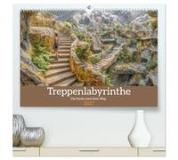 Treppenlabyrinthe - Die Suche nach dem Weg (hochwertiger Premium Wandkalender 2027 DIN A2 quer), Kunstdruck in Hochglanz: Eine atemberaubende Reise durch Labyrinthe