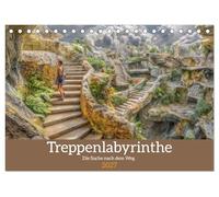 Treppenlabyrinthe - Die Suche nach dem Weg (Tischkalender 2027 DIN A5 quer), CALVENDO Monatskalender: Eine atemberaubende Reise durch Labyrinthe