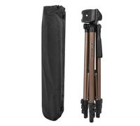 Treppiede a 3 sezioni con gambe a leva di bloccaggio e chiusura rapida, in alluminio leggero, ideale per viaggi, escursioni e vlogging.