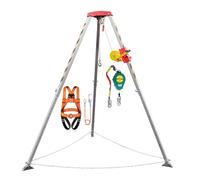 Treppiede a spazio limitato con verricello per soccorso, ideale per pozzi, tunnel e pozzi, attrezzatura di sicurezza resistente per un ingresso e un recupero sicuri