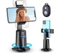 Treppiede automatico a 360° per telefoni cellulari, controllo gestuale e telecomando, supporto per videocamera intelligente per videochiamate, live streaming, Tiktok, nessuna app richiesta
