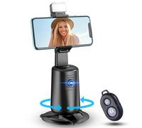Treppiede automatico per il monitoraggio del viso con supporto per smartphone girevole a 360° con controllo remoto e gestione, supporto di ripresa ricaricabile per registrazione video in diretta