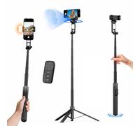 Treppiede automatico per iPhone con luce da 71 pollici Selfie Stick Treppiede Stand segue il tuo movimento Stabilizzatore cardanico a 360 ° con telecomando wireless per Creatore di contenuti Vlog