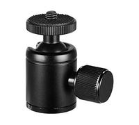 Treppiede compatto in lega di alluminio con vite da 1/4" e filettatura da 3/8", leggero e regolabile per fotocamere e smartphone, nero