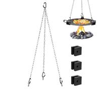 Treppiede con griglia per campeggio - Supporto da cucina robusto e leggero in lega di alluminio, pieghevole e regolabile per uso esterno | Attrezzatura pratica: pasti da falò, teglie, barbecue, viaggi