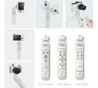 Treppiede con impugnatura di tiro Wireless bianca con telecomando per fotocamere Sony ZV-E10, A6700; Canon V10 R50 R6II; Nikon Z6II Z7II Z50;