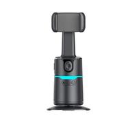 Treppiede con rilevamento automatico a 360 gradi con riconoscimento dei gesti per smartphone, funzionamento remoto, batteria da 8 ore, ideale per applicazioni video e streaming da solo (nero)