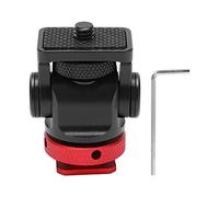 Treppiede con Testa a Sfera in Lega di Alluminio, Rotazione di 360 Gradi, Inclinazione di 140 Gradi, Base Antiscivolo, Compatto e Leggero, Supporto per Slitta Fredda, per (rosso)