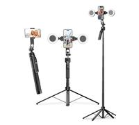 Treppiede con Tracciamento Automatico, Rollei Auto Tracking Tripod Selfie Stick 163 cm Rotante 360 per Smartphone con Luce e Telecomando per Tiktok Vlog, Treppiede-Smartphone-Bastone-Selfie-Stick