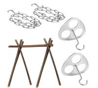 Treppiede da Campeggio da 2 Pezzi: Trasforma i Rami in un Treppiede per Falò, con Catena Regolabile per Appendere Pentole, Accessori per Cucinare Sul Fuoco Aperto per Picnic, Campeggio