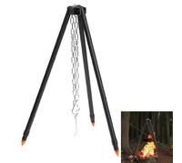 Treppiede da campeggio per cucinare all'aperto - Porta treppiede per carichi pesanti con catena per cucinare al fuoco | Griglia per treppiede per gite in famiglia, feste con gli amici, campeggio, picn