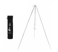 Treppiede da Campeggio per Cucinare Treppiede da Campeggio Regolabile a Quattro Sezioni con Catena di Sospensione Regolabile Adatto per Campeggio, Falò, Forno Olandese, Barbecue All'aperto(Silver)