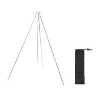 Treppiede da Campeggio per Cucinare Treppiede da Campeggio Regolabile a Quattro Sezioni con Catena di Sospensione Regolabile Adatto per Campeggio, Falò, Forno Olandese, Barbecue All'aperto(Silver,L)