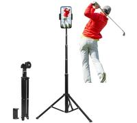 Treppiede da golf per registrare altalena da golf, supporto per telefono per analizzatore di oscillazione da golf, bastone per selfie da golf per aiuto all'allenamento, treppiede da golf per