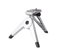 Treppiede da tavolo pieghevole, mini treppiede nero da tavolo treppiede Vlog, staffa di montaggio per videocamera videocamera, plastica (D'argento)