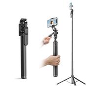 Treppiede da tavolo stabile HUIOP Stabilizzatore cardanico portatile per selfie stick multifunzione da 91,7 pollici con asta telescopica in lega di alluminio Testa a sfera ruotabile a con impugnatura