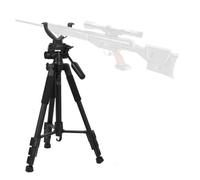 Treppiede da Tiro Caccia Regolabile da 55 a 150 cm, Supporto Treppiede da Caccia con Morsetto a Sella Girevole -Black
