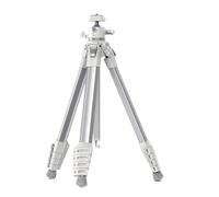 Treppiede da viaggio da 156 cm for fotocamera e smartphone | Piastra a sgancio rapido, morsetto for telefono, carico massimo di 10 kg, utilizzo live streaming vlog(White)