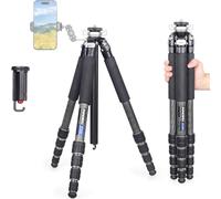 Treppiede da viaggio in fibra di carbonio INNOREL GT255C da 164,1 cm, 5 sezioni, professionale, compatto, portatile, treppiedi per fotocamera digitale da viaggio, con colonna centrale a forma speciale