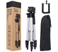 Treppiede da Viaggio per Fotocamera, Tripod di Alluminio Leggero da 50cm, Treppiedi da Viaggio per Cellulare e Fotocamera + Supporto Universale Treppiedi per Smartphone