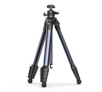 Treppiede da viaggio Testa a sfera con rotazione a 360°, carico da 10 kg | Dotato di piastra a sgancio rapido, fotocamere esterne, smartphone(Black)