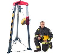 Treppiede di emergenza in alluminio resistente con gambe telescopiche e verricello, capacità di 816,5 kg, per operazioni in spazi ristretti in tunnel, fognature e canne fumarie