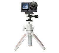 Treppiede di estensione per fotocamera, mini selfie stick per ripresa, impugnatura per Insta360 per DJI Action Pocket Camera Accessori (bianco)