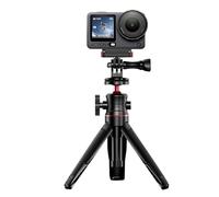 Treppiede di estensione per fotocamera, mini selfie stick per tiro, impugnatura per Insta360, accessori per fotocamera tascabile DJI Action (nero)