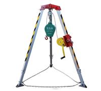 Treppiede di salvataggio di emergenza per spazi ristretti, attrezzatura di sollevamento regolabile antincendio per pozzi, gallerie, fognature, kit di salvataggio industriale con argano da 816,5 kg