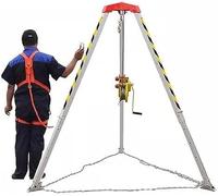 Treppiede di Salvataggio di Emergenza per spazi ristretti - Treppiede telescopico per impieghi gravosi con verricello da 2600 libbre per operazioni di Sicurezza in camini, gallerie e fognatu