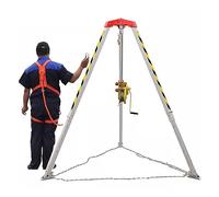 Treppiede di salvataggio in alluminio con gambe telescopiche e cintura di sicurezza, capacità di carico 544 kg, perfetto per spazi ristretti, tunnel, fognature e canne fumarie, attrezzatura essenziale