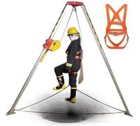 Treppiede di salvataggio in alluminio resistente per spazi ristretti - Sistema di sollevamento capacità 1179,3 kg, kit treppiede retrattile per sicurezza e uso di emergenza