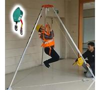 Treppiede di salvataggio resistente per spazi ristretti Kit di arresto anticaduta portatile per lavori aerei e pozzi profondi Attrezzature di soccorso di emergenza con sistema di pulegge per trincee