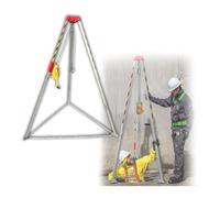 Treppiede Di Soccorso Manuale Treppiede Di Soccorso In Alluminio Per Spazi Confinati Con Imbracatura Anticaduta Per La Manutenzione Di Strutture Pubbliche Sotterranee(2600LBS Winch+Safe Belt)