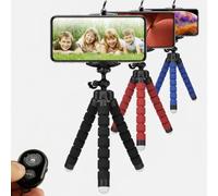 Treppiede flessibile per smartphone con telecomando Bluetooth, treppiede universale per cellulare e supporto per fotocamera, mini treppiede per cellulare, fotocamera e GoPro, nero