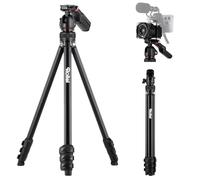 Treppiede Fotocamera da Viaggio 152cm, Rollei Compact Creator Cavalletto Fotografico Alluminio Leggero e Portatile con Supporto per Smartphone Integrato e Telecomando, Treppiede-Fotocamera-Tripod