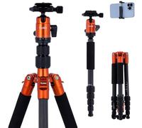 Rollei Compact Traveler No. 1 Carbon treppiede Fotocamere digitali/film 3 gamba/gambe Nero, Arancione [22579]