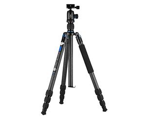 Treppiede Genesis Base C3 + sfera BH-34 Kit (blu) || Treppiede per fotocamera 4 sezioni carico max 15 kg Trasformabile in monopiede