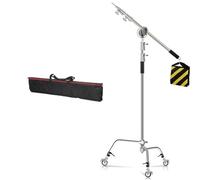 Treppiede in acciaio inossidabile argentato con testa a vite da 1/4 e barra trasversale, adatto for l'illuminazione in streaming live negli studi fotografici(330 silver kit 3)