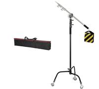 Treppiede in acciaio inossidabile argentato con testa a vite da 1/4 e barra trasversale, adatto for l'illuminazione in streaming live negli studi fotografici(260 black kit 3)