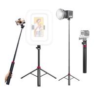 Treppiede in alluminio 80 "allungabile portatile regolabile luce stand con vite da 1/4" treppiede per fotocamera DSLR, luce ad anello, supporto video, carico fino a 1 kg