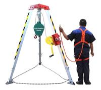 Treppiede in alluminio Kit di salvataggio per spazi confinati 12002600 libbre Argano Attrezzatura di protezione contro le cadute di emergenza ideale per tubi sotterranei e operazioni di salvataggio