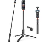 Treppiede invisibile per selfie da 147 cm, per Insta 360 X5/X4/X3/Ace Pro 2/GO 3S/GO 3, DJI Osmo 360, Pocket 4/3, tutti i modelli GoPro, impugnatura estensibile 2 in 1, monopiede, supporto da viaggio